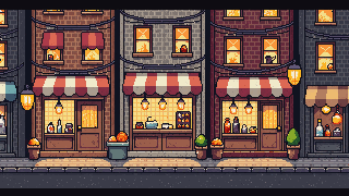 Miso Market Alley scene in Purrch Run