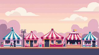 Pippin Fairground scene in Purrch Run